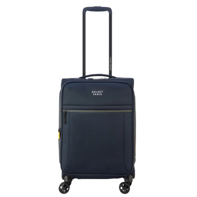 Clearance Delsey Brochant 3 Cabin Trolley 55 Expandable navy blue