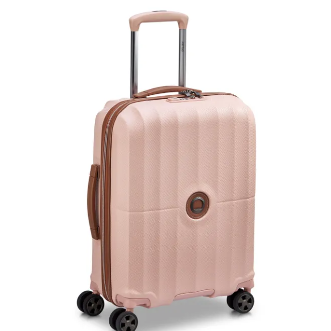 Hot Delsey St Tropez 4 Double Wheels Slim Cabin Trolley 55 pink