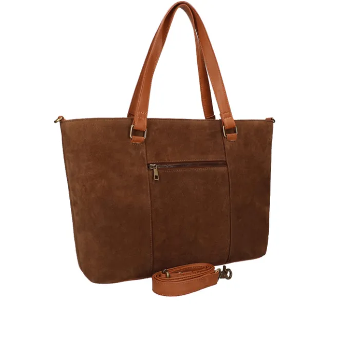 Discount DIMAGINI Nala Suede Workbag 15.6" cognac