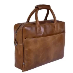 Best DSTRCT Fletcher Street Business Laptoptas 17.3 inch + Sleutelhanger cognac