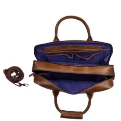 Best DSTRCT Fletcher Street Business Laptoptas 17.3 inch + Sleutelhanger cognac