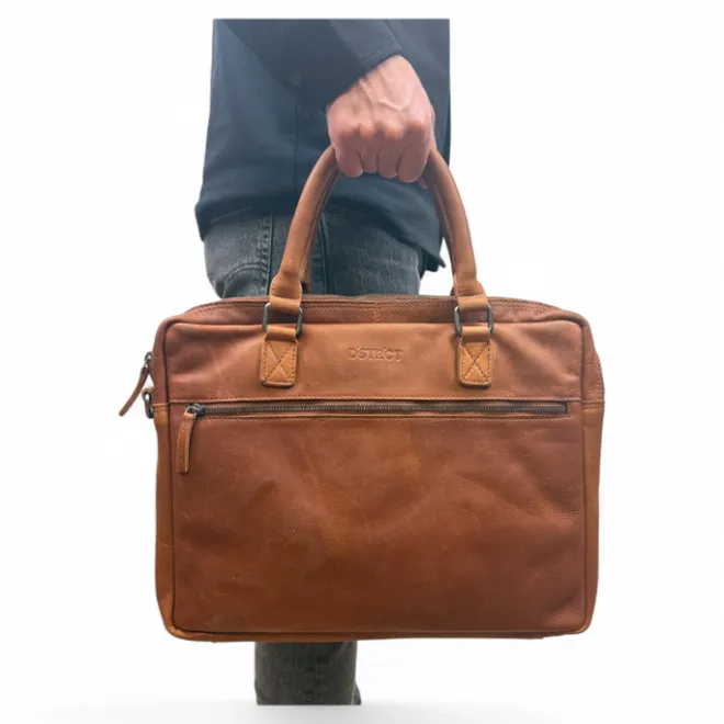 Discount DSTRCT Preston Park Laptop Workingbag 15.6" cognac