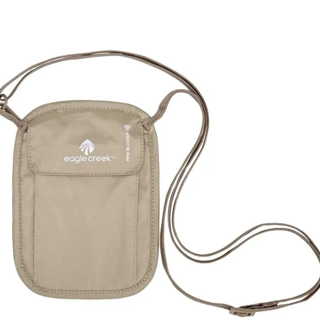 Clearance Eagle Creek Necessities RFID Blocker Neck Wallet tan