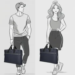 Outlet Enrico Benetti Bergen PU Laptop Shoulderbag 17" navy