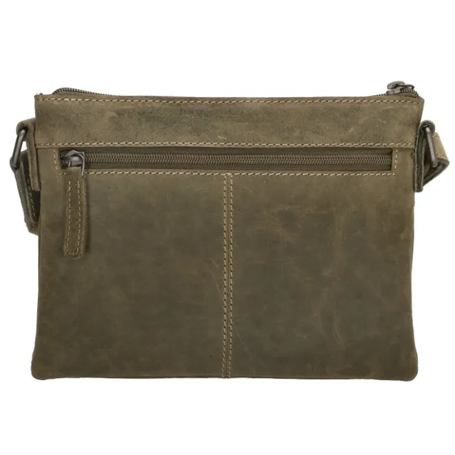 Hot Hide & Stitches Idaho Celestial Schoudertas olijfgroen