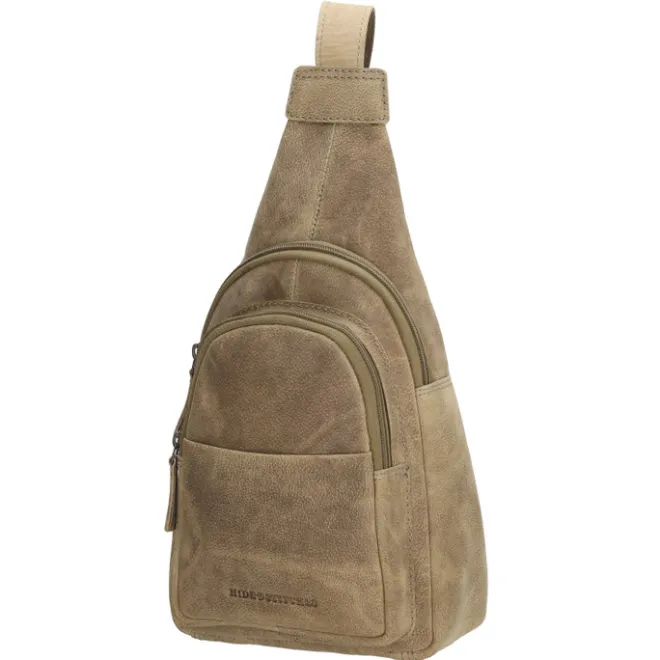 Hot Hide & Stitches Idaho Radiant Schoudertas donkerzand