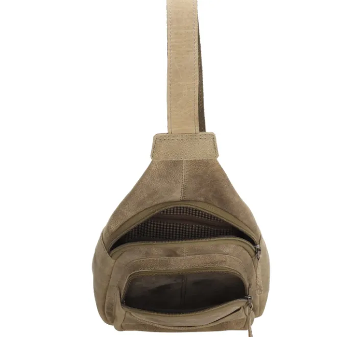 Hot Hide & Stitches Idaho Radiant Schoudertas donkerzand