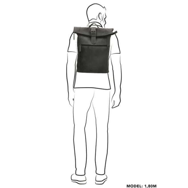 New Hide & Stitches Idaho Rolltop Backpack 15,6" black