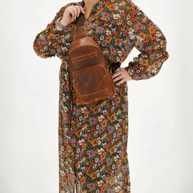 Hide & Stitches Japura Slingbag cognac