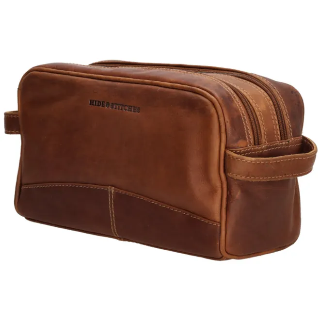 Clearance Hide & Stitches Japura Toiletbag cognac