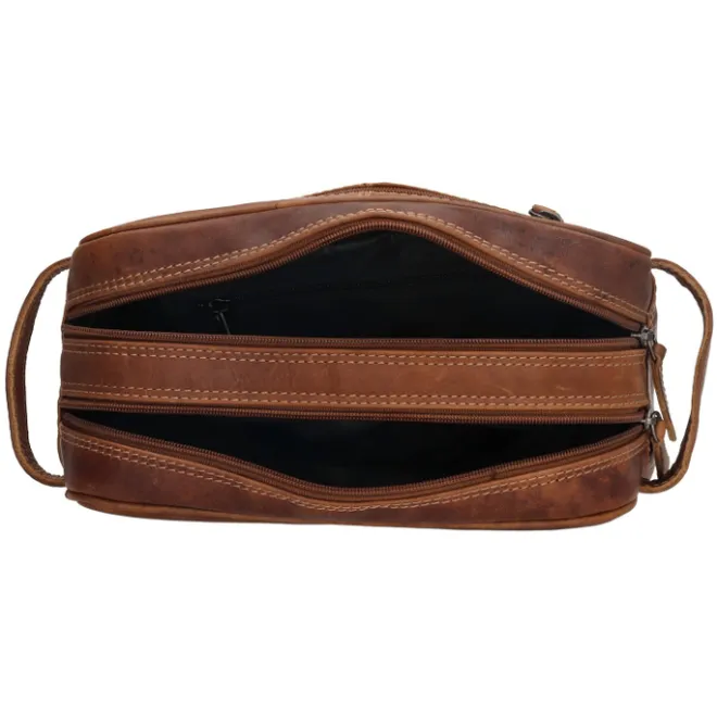 Clearance Hide & Stitches Japura Toiletbag cognac