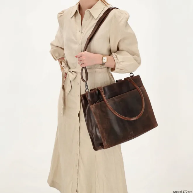 Hot Hide & Stitches Next Navajo Laptopbag darkbrown