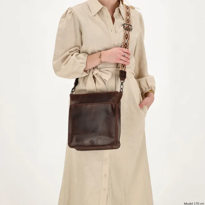 Hot Hide & Stitches Next Navajo Shoulderbag darkbrown