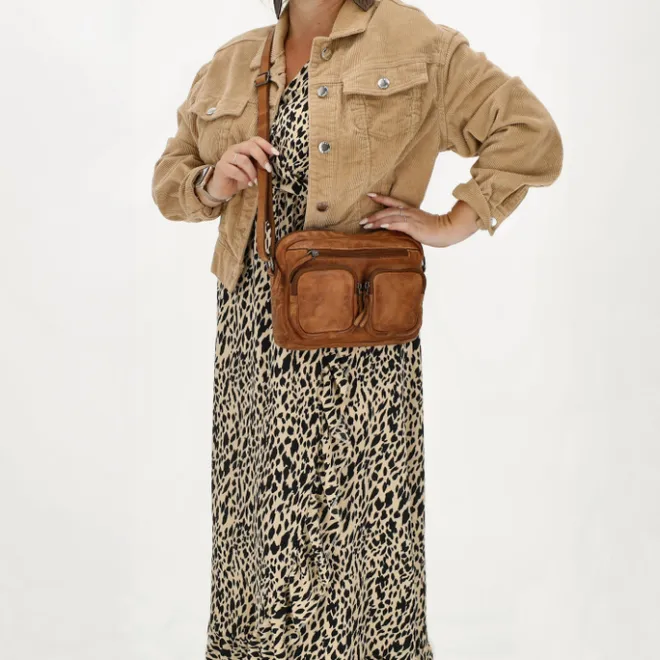 New Hide & Stitches Paint Rock Shoulderbag cognac