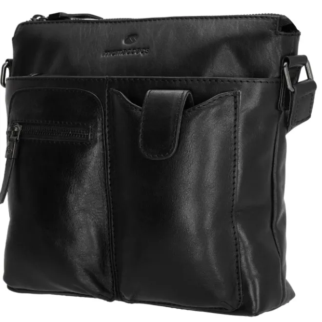 Hot Hide & Stitches Porto Schoudertas zwart