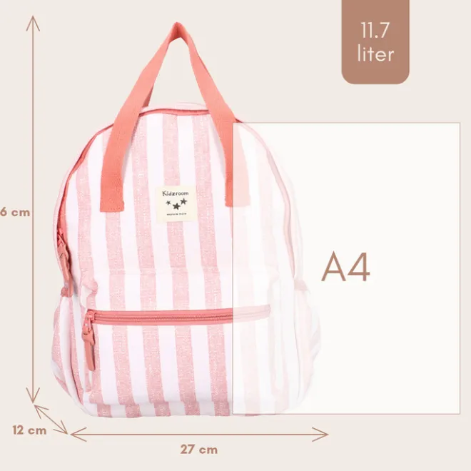 Hot Kidzroom Lille Stripe Frenzy Backpack pink