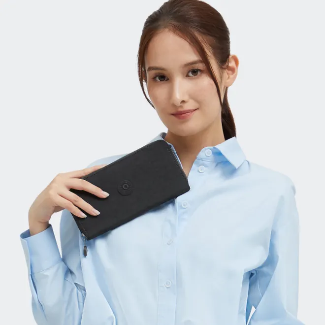 Online Kipling Money World Wallet black noir