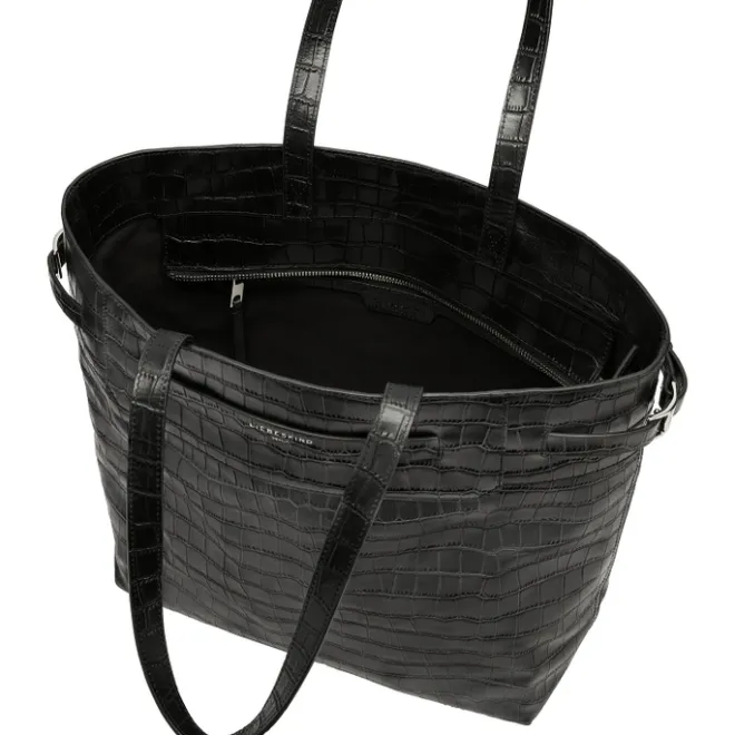 Discount Liebeskind Lora Croco Tote L black