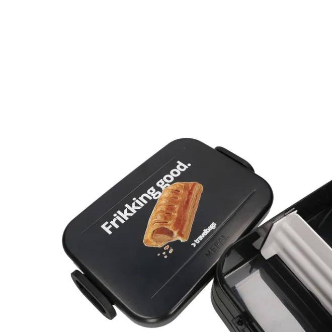 Clearance Mepal X Travelbags Frikandelbroodjetrommel Lunchbox Medium black