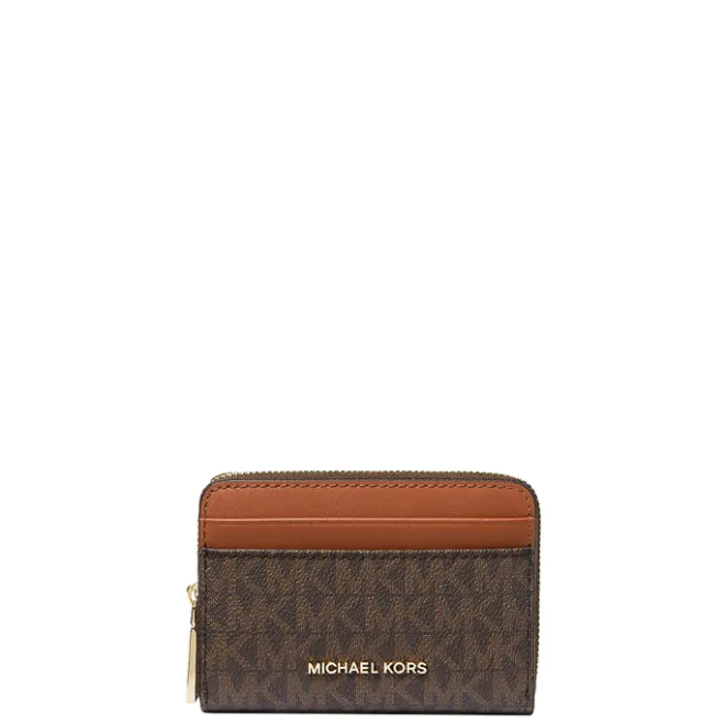 Discount Michael Kors Jet Set SM Za Coin Card Case brn/acorn