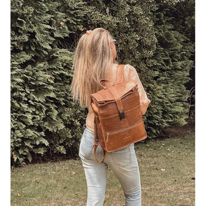 Hot Mozz Croco Gobi Backpack croco camel