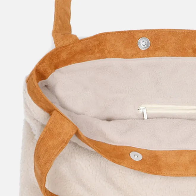 Online Mozz Mom Bag Teddy Suede beige