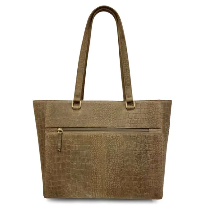 Best MOSZ MÔSZ Viona Croco Laptopbag 15.6" taupe