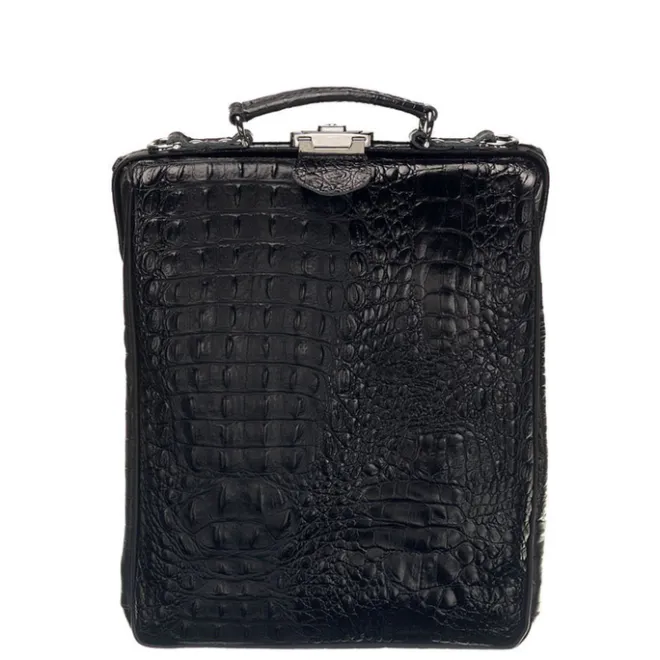 Best Mutsaers On The Bag Leather Backpack zwart croco