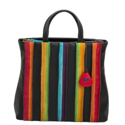 Clearance Mywalit Laguna Large Leather and Suede Shopper black