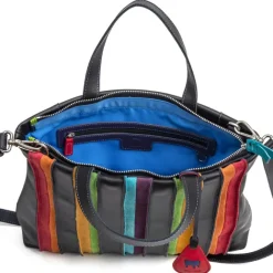 Clearance Mywalit Laguna Large Leather and Suede Shopper black