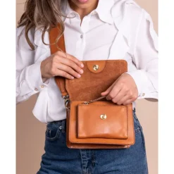 Clearance O My Bag Harper Crossbody Mini cognac
