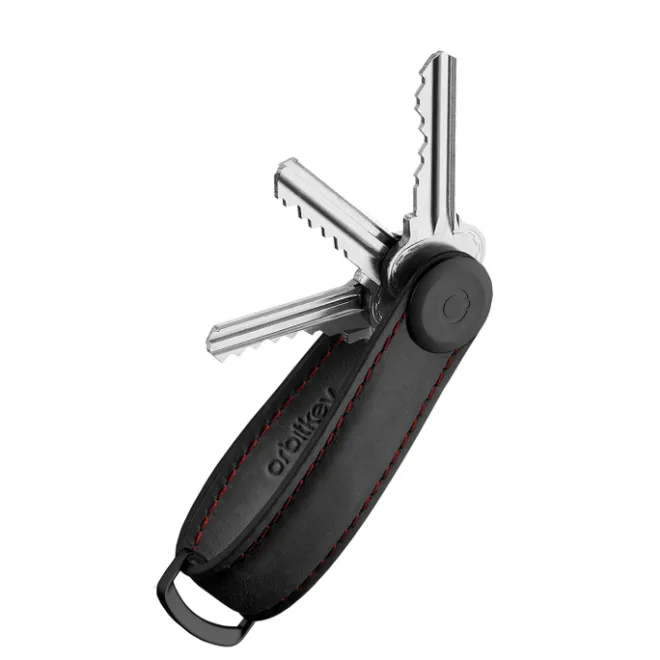 Sale Orbitkey Crazy Horse Leather Key Organiser obsidian black/red