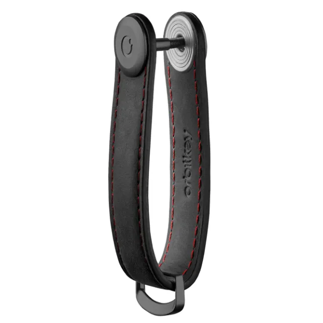 Sale Orbitkey Crazy Horse Leather Key Organiser obsidian black/red