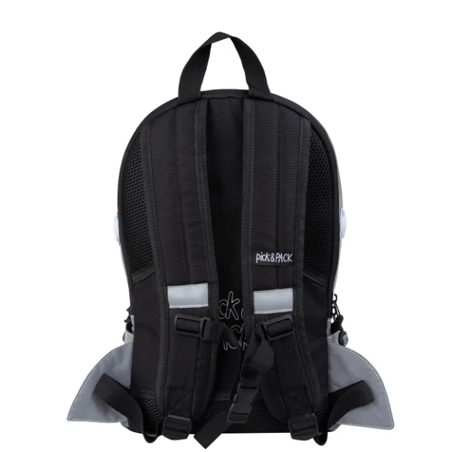 Best Pick & Pack Shark Shape Backpack M visible grey