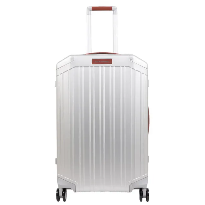 Sale Piquadro Alu Medium 4 Wheel Trolley grigio / cuoio
