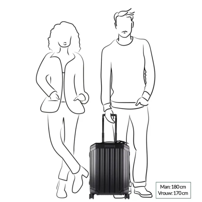 Clearance Piquadro Alu Slim 4 Wheel Cabin Trolley black