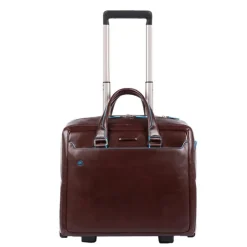 Clearance Piquadro Black Square Briefcase with wheels brown