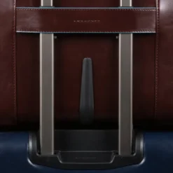 Clearance Piquadro Black Square Briefcase with wheels brown