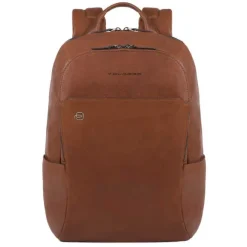 Best Piquadro Black Square Computer Backpack with iPad Compartment tobacco