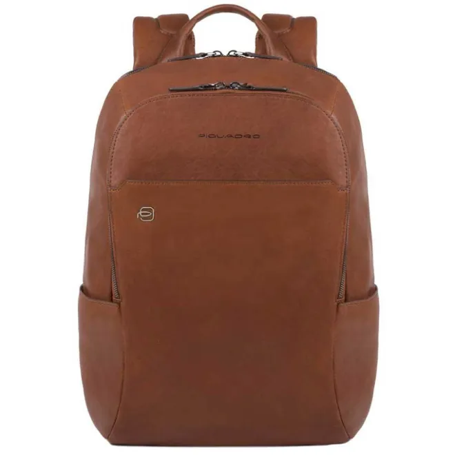Best Piquadro Black Square Computer Backpack with iPad Compartment tobacco