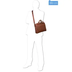 Discount Piquadro Black Square Portfolio Computer Briefcase with iPad Compartment tobacco