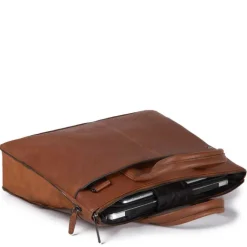 New Piquadro Black Square Small Expandable Computer Bag 15.6