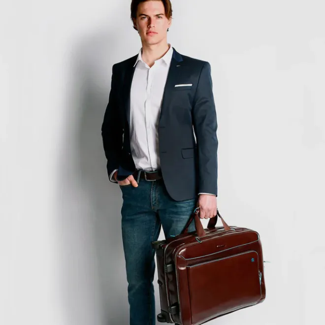 Online Piquadro Blue Square Cabin Trolley black