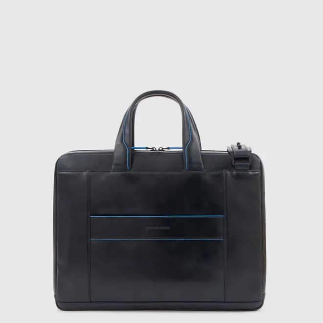 Best Piquadro Blue Square Computer Portfolio Briefcase 14'' black