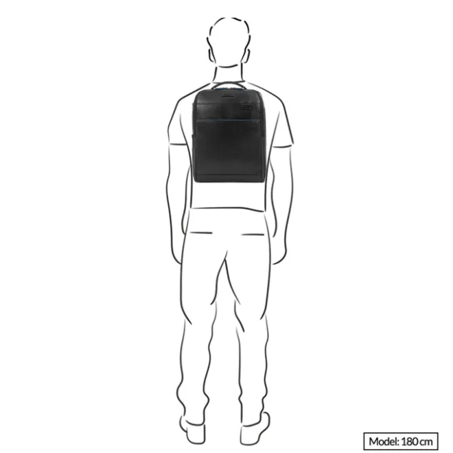 Hot Piquadro Blue Square Computer Backpack Plain With iPad Pro brown