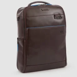 Hot Piquadro Blue Square Computer Backpack Plain With iPad Pro brown