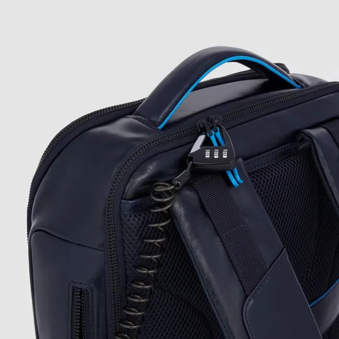 Hot Piquadro Blue Square Computer Backpack Plain With iPad Pro brown