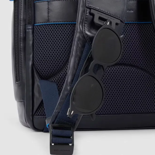 Hot Piquadro Blue Square Computer Backpack Plain With iPad Pro brown