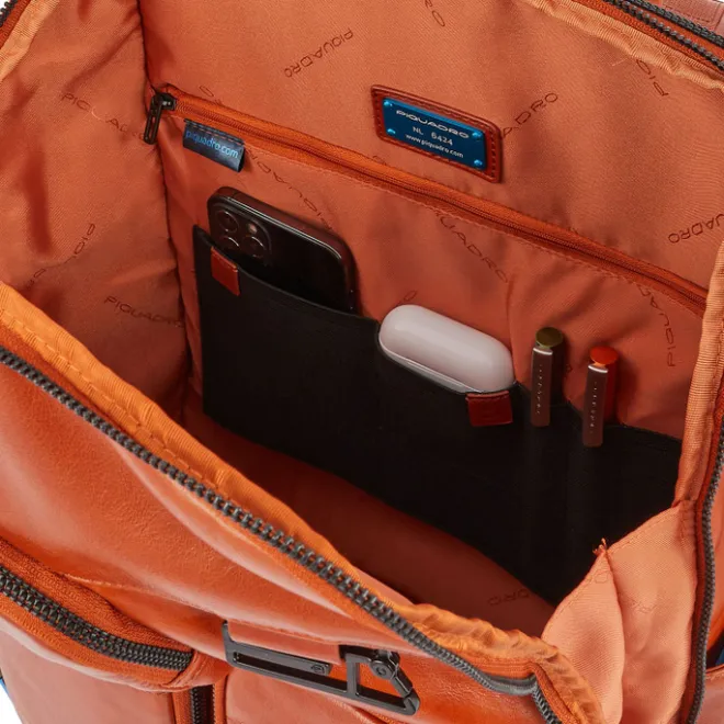 Clearance Piquadro Blue Square Computer Backpack With iPad Pro blue