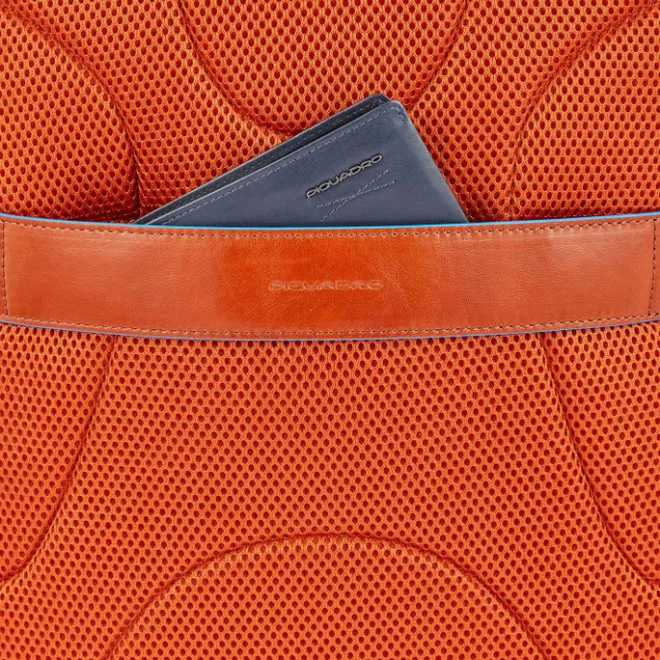 Clearance Piquadro Blue Square Computer Backpack With iPad Pro blue